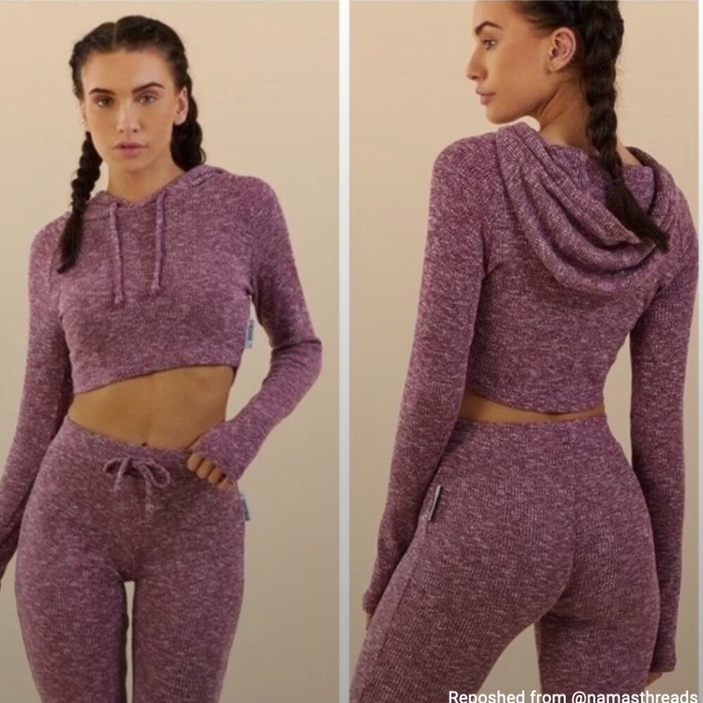Gymshark Purple Marled Cropped Hoodie